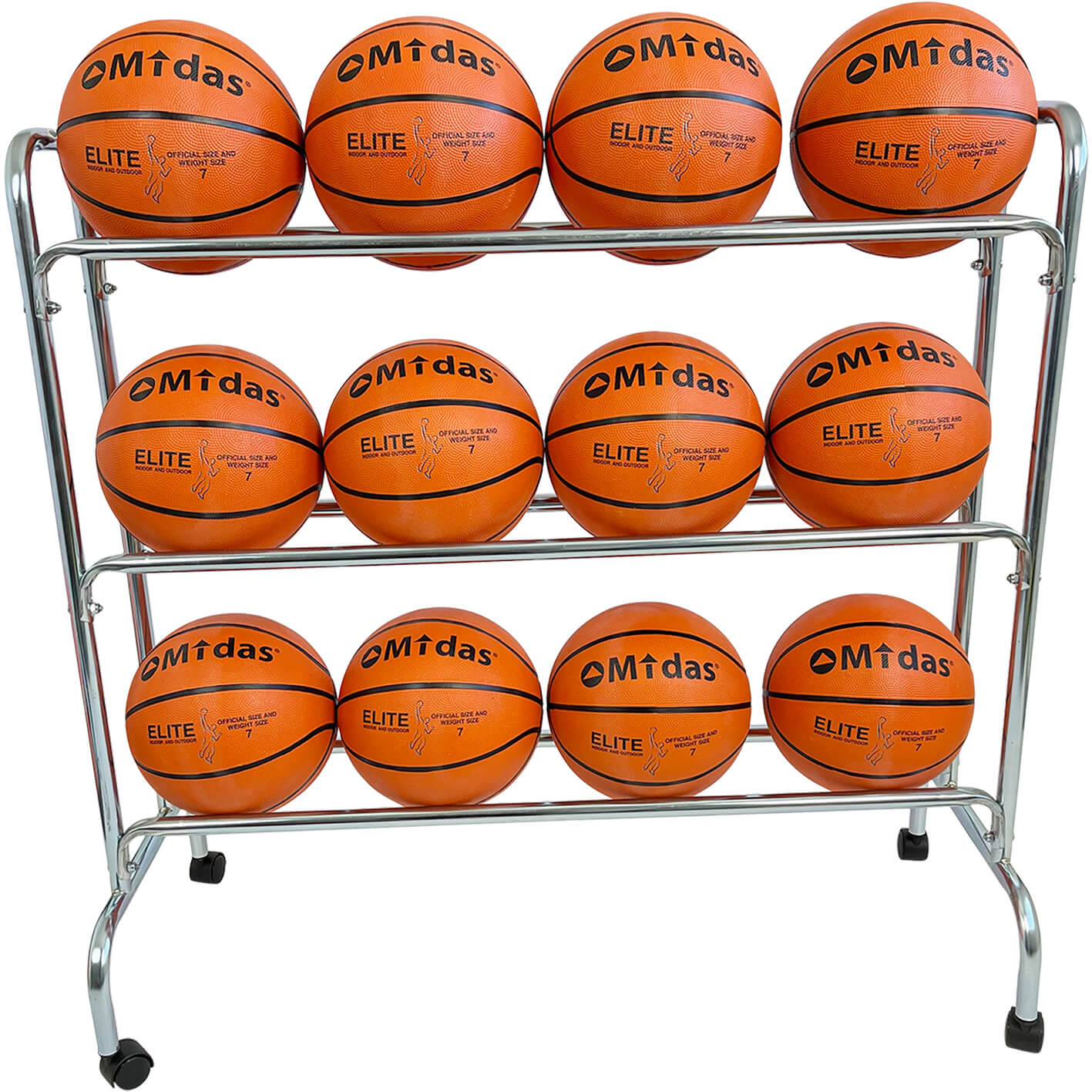Basketball ballstativpakke med 12 Elite baller